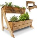 Pflanztreppe aus Holz 2 Etagen für Balkon & Garten