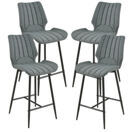 4er-Set Barhocker Östersund Textil Dunkelgrau