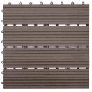 WPC Gartenfliese Rhone Holzoptik 1m2 Basis coffee linear