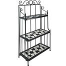 Metallregal Mosaik 3 Böden, schwarz/weiss