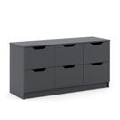 Kommode SENA 6 Schubladen 122 x 61 cm anthrazit Kommode SENA 6 Schubladen 122 x 61 cm anthrazit