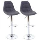 2x Barhocker Tresenhocker Textil ~ grau 2x Barhocker Tresenhocker Textil ~ grau