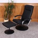 Relaxsessel Fernsehsessel mit Hocker ~ schwarz