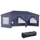 Faltpavillon 585x295m UV-Schutz mit Seitenwänden Blau