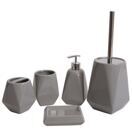5-teiliges Badset Badaccessoires Keramik grau 5-teiliges Badset Badaccessoires Keramik grau