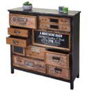 Apotheker-Schrank Kommode, Tanne Holz 90x90x32cm