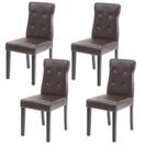 4x Esszimmerstuhl ~ Kunstleder braun, dunkle Beine 4x Esszimmerstuhl ~ Kunstleder braun, dunkle Beine