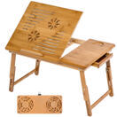 Laptoptisch aus Holz, verstellbar, USB-Doppellüfter Laptoptisch aus Holz, verstellbar, USB-Doppellüfter