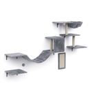 Katzenkletterwand Set DAYANA 4-teilig grau