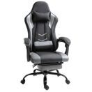 Gaming Sessel ergonomisch mit Kopfstütze & Fussstützen Schwarz