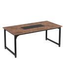 Schreibtisch ALLEN 180 x 90 x 75 cm braun/schwarz Schreibtisch ALLEN 180 x 90 x 75 cm braun/schwarz