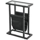Beistelltisch mit Stofftasche & Glasplatte 40x18x55,5cm Schwarz