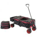 Bollerwagen Geländereifen klappbar ~ Hecktasche/Abdeckung + Kühltasche, rot