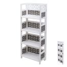 Regal JAM-K86 Standregal klappbar 110cm weiss Geflecht grau Regal JAM-K86 Standregal klappbar 110cm weiss Geflecht grau