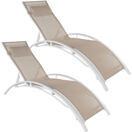 2x Gartenliegen, 5-stufig, beige