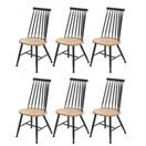 6x Esszimmerstuhl Industrial Chic ~ Massivholz hell