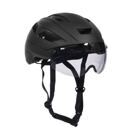 Velohelm Skatehelm mit Visier 55 - 58 cm schwarz