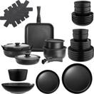 Küchenstarterset Una/Parma schwarz 41-tlg. Küchenstarterset Una/Parma schwarz 41-tlg.