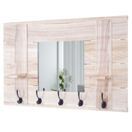 Wandgarderobe mit Spiegel Shabby Chic Naturbraun Wandgarderobe mit Spiegel Shabby Chic Naturbraun