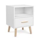 Nachttisch NORDIC 40 x 51 cm weiss/natur
