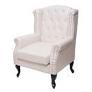 Chesterfield Sessel Ohrensessel creme-weiss Chesterfield Sessel Ohrensessel creme-weiss