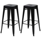 2x Barhocker JAM-A73 stapelbar Industriedesign schwarz 2x Barhocker JAM-A73 stapelbar Industriedesign schwarz