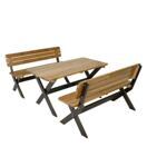 Gartengarnitur JAM-J83 Massiv-Holz FSC-zertifiziert 2x Bank + Tisch Gartengarnitur JAM-J83 Massiv-Holz FSC-zertifiziert 2x Bank + Tisch