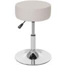 Hocker Sitzhocker höhenverstellbar Ø 35cm Kunstleder, creme
