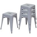 4x Hocker Sitzhocker Metall Industriedesign stapelbar grau 4x Hocker Sitzhocker Metall Industriedesign stapelbar grau