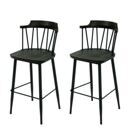 2x Barhocker Industrial Chic ~ Massivholz anthrazit 2x Barhocker Industrial Chic ~ Massivholz anthrazit