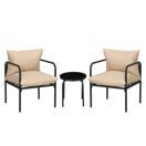 Gartenmöbel-Set 3tlg Bistro-Set mit Sitzkissen Beige