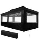 Faltbarer Garten Pavillon 3x6m mit 4 Seitenteilen schwarz