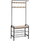 Garderobe Industrial Holz hell, Eiche Sonoma 73,5x36x184cm