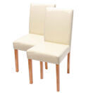 2x Esszimmerstuhl Littau Leder ~ creme helle Beine 2x Esszimmerstuhl Littau Leder ~ creme helle Beine