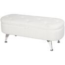 Sitzbank Teddysamtoptik mit Stauraum Metallrahmen 114x47x46.5cm Weiss