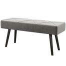 Sitzbank Polsterbank Samtoptik X-Muster 100x36x45cm Grau