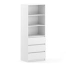 Kleiderschrank offen mit 3 Schubladen 60 x 180 cm weiss
