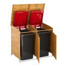 Mülltonnenbox Holz 500L natur/silber