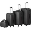 Hartschalenkoffer und Beauty-Case Set 4-tlg. Schwarz