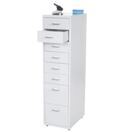 Rollcontainer Boston 8 Schubladen Stahlschrank 109x28x44cm Weiss