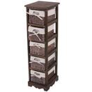 Shabby Regal Kommode mit 5 Korbschubladen Vintage ~ braun