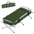 Campingbett klappbar mit Kopfkissen 120kg Grün