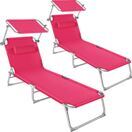 2er Set Gartenliege Chloé pink 2er Set Gartenliege Chloé pink