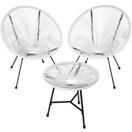 2 Gartenstühle Santana mit Tisch weiss
