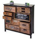 Apotheker-Schrank Kommode, Tanne Holz 90x90x32cm