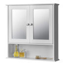 Badezimmerschrank Linz 58x56x13 cm mit Spiegel MDF Weiss Badezimmerschrank Linz 58x56x13 cm mit Spiegel MDF Weiss