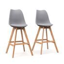 Barhocker AMELIA grau 2er Set Barhocker AMELIA grau 2er Set