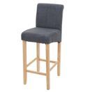 Barhocker Barstuhl Holz dunkelgrau helle Beine Stoff/Textil Barhocker Barstuhl Holz dunkelgrau helle Beine Stoff/Textil