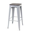 Barhocker Metall mit Holz-Sitzflächen Industriedesign ~ grau Barhocker Metall mit Holz-Sitzflächen Industriedesign ~ grau