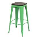 Barhocker Metall mit Holz-Sitzflächen Industriedesign ~ grün